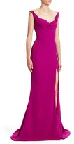Thumbnail for your product : Gustavo Cadile Portrait Exposed Corset Side Slit Gown