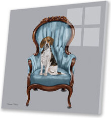 Red Barrel Studio Beagle Blue Chair On Plastic/Acrylic by Vicki Newton Painting