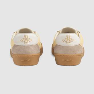 Gucci G74 leather sneaker with Web
