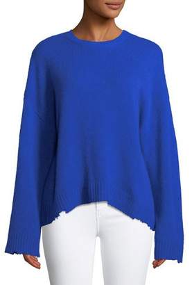 RtA Emmet Crewneck Long-Sleeve Boxy Cashmere Sweater