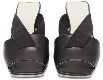 Gray Matters Loop Crossover Leather Mules - Black
