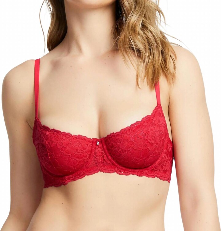 Fleurt Demi Lace Bra In Red