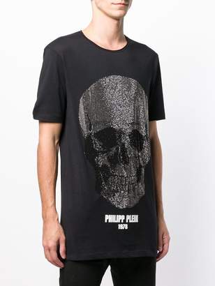 Philipp Plein glittered skull logo T-shirt