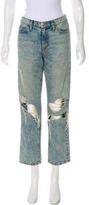 Current/Elliott Distressed Mid-Rise Jeans