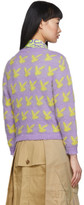 Thumbnail for your product : Ashley Williams Purple and Yellow Knit Bunny Cardigan