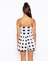 Thumbnail for your product : ASOS Bandeau Playsuit in Polka Dot