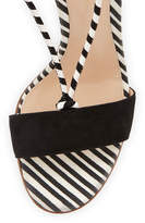 Thumbnail for your product : Gianvito Rossi Nautical Striped Lace-Up Sandals, Black