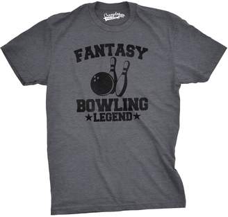Crazy Dog T-shirts Crazy Dog Tshirts Mens Fantasy Bowling Legend Funny Strike Favorite Sport T shirt (Grey)