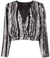 Thumbnail for your product : boohoo Sequin Stripe Wrap Top