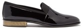 Thumbnail for your product : Versace Patent-leather And Faille Loafers - Black Gold