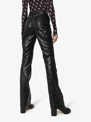 Marine Serre Crescent Moon Printed Recycled Leather Trousers