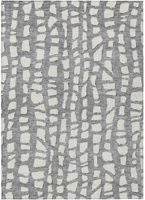 HomeRoots 8' X 10' Ivory Abstract Washable Indoor Outdoor Area Rug