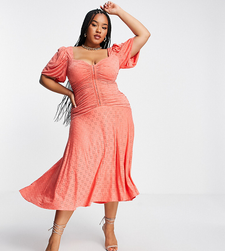 coral plus size dresses
