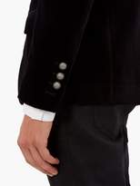 Thumbnail for your product : Balmain Satin-collar Single-breasted Velvet Blazer - Mens - Black