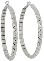 Thumbnail for your product : GUESS Pyramid Studded Large Hoop Earrings (Silver) - Jewelry