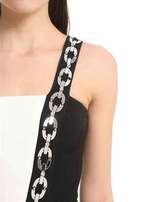 David Koma Paneled Dress W/ Embellished Chain Band