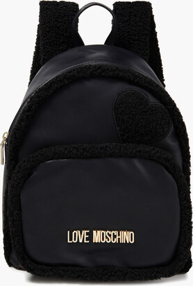 Love Moschino Faux Shearling-trimmed Faux Leather Backpack