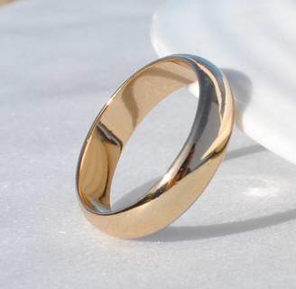Candice Alexandra 9ct Yellow Gold Wide D Shape Wedding Ring