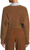 Thumbnail for your product : Vince Teddy Cropped Boat-Neck Wool-Blend Sweater