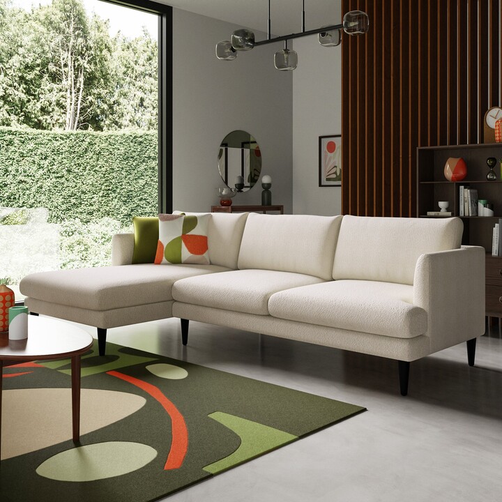 Dunelm Reuben Tonal Boucle Corner Sofa Tonal Boucle Natural ShopStyle