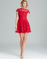 Thumbnail for your product : Cynthia Steffe Dress - Illusion Neckline Cap Sleeve Fit and Flare Hannah