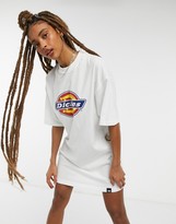Thumbnail for your product : Dickies Varnell Horseshoe logo t-shirt dress in white
