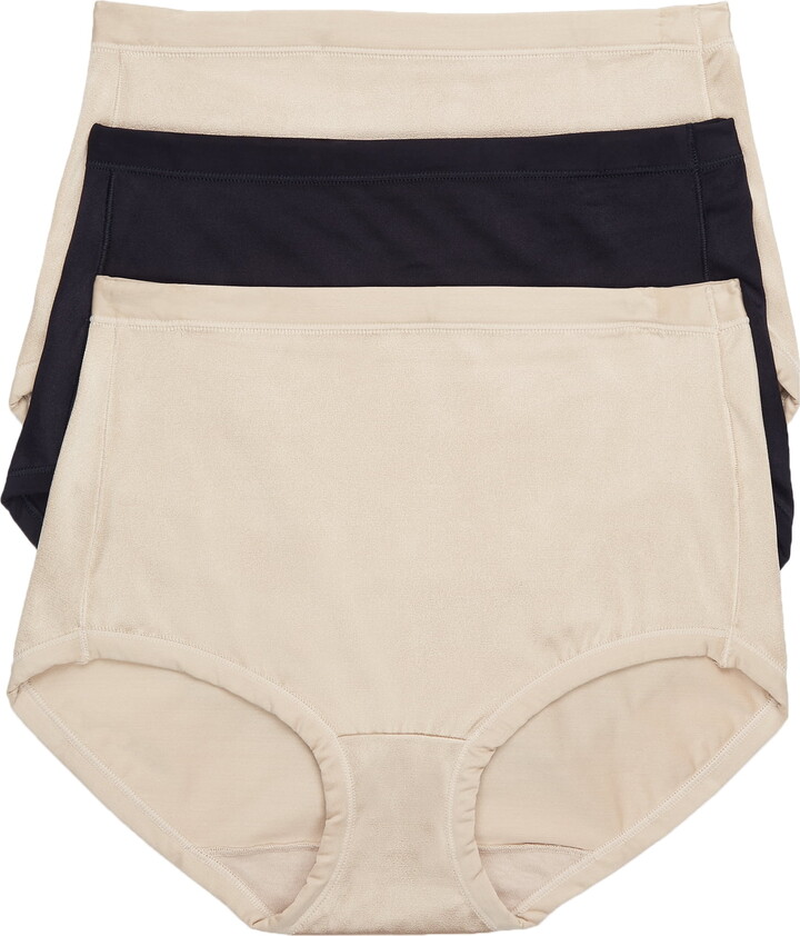 Vanity Fair Lingerie Women’s Body Caress Brief Underwear, 3-Pack