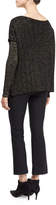Thumbnail for your product : Derek Lam 10 Crosby Cross-Front Metallic Wool-Blend Sweater, Black/Gold