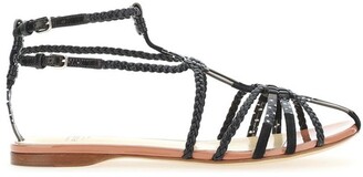 Francesco Russo Braided Caged Sandals