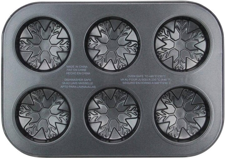 10 in. Gray Metal Snowflake Baking Pan