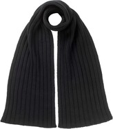 Thumbnail for your product : Johnstons of Elgin Chunky Rib Knitted Cashmere Scarf Black