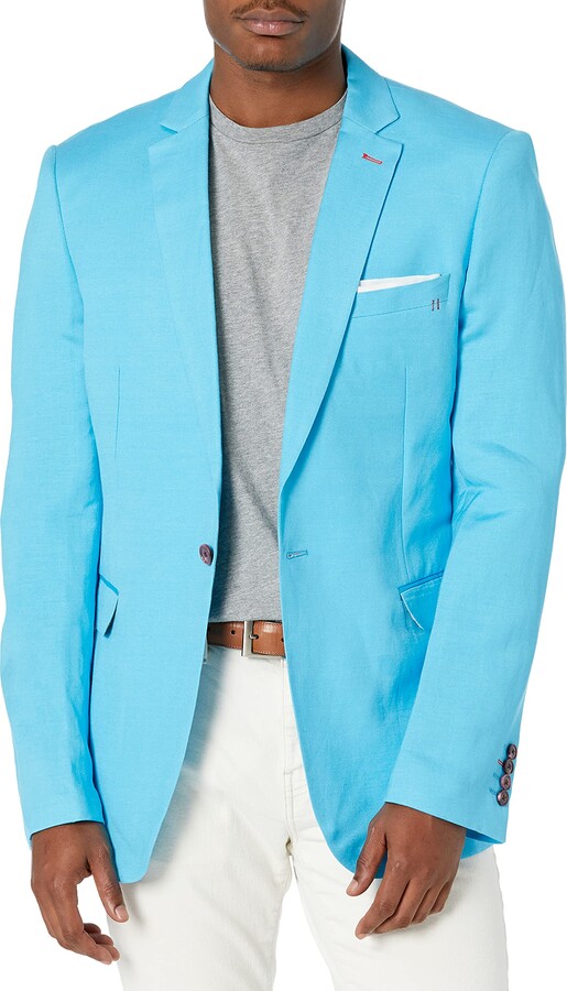 Azaro Uomo Men's Blazer Slim Dress Casual Linen Suit Sport Jacket Stylish  Blazer - ShopStyle
