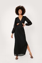 Thumbnail for your product : Nasty Gal Womens Polka Dot Jacquard Cut Out Maxi Dress
