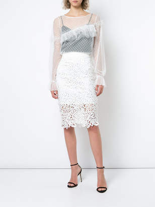 Milly lace pencil skirt