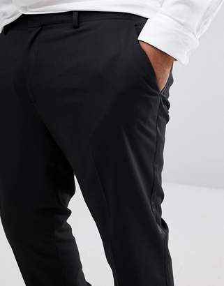 ASOS DESIGN PLUS Slim Tuxedo Suit Pants In Black