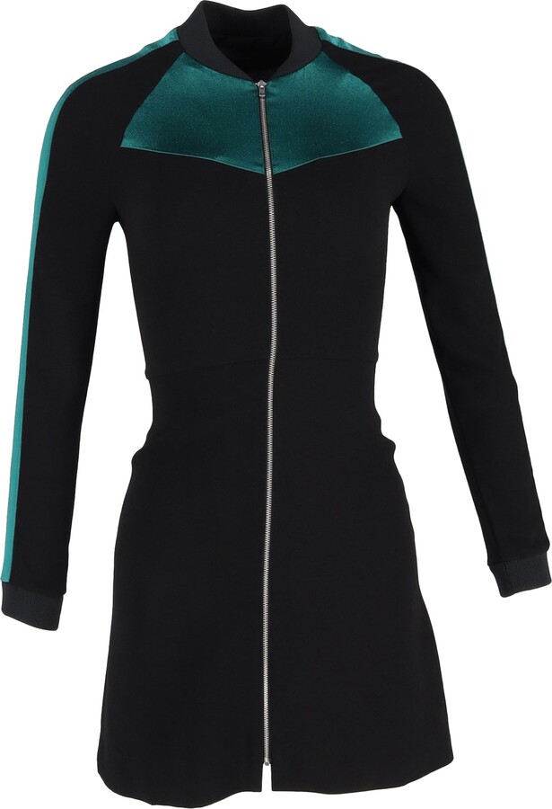 Rizia Contrast-Inset A-line Mini Dress In Black Acetate