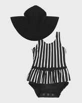 Thumbnail for your product : RuffleButts Girl's Striped 2-Piece Tankini w/ Sun Hat, Size Newborn-3