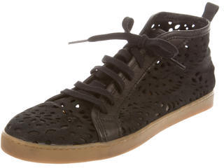 3.1 Phillip Lim Laser Cut Leather High Top Sneakers
