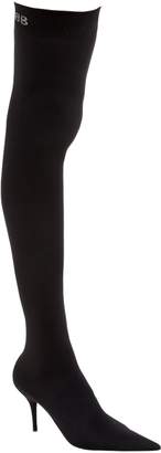 Balenciaga 80mm Knife Jersey Over The Knee Boots