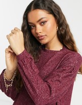 Thumbnail for your product : ASOS DESIGN ASOS DESIGN Petite long balloon sleeve mini dress in super soft berry