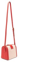 Thumbnail for your product : Mark Cross Cupola Leather And Canvas Shoulder Bag - Red Multi
