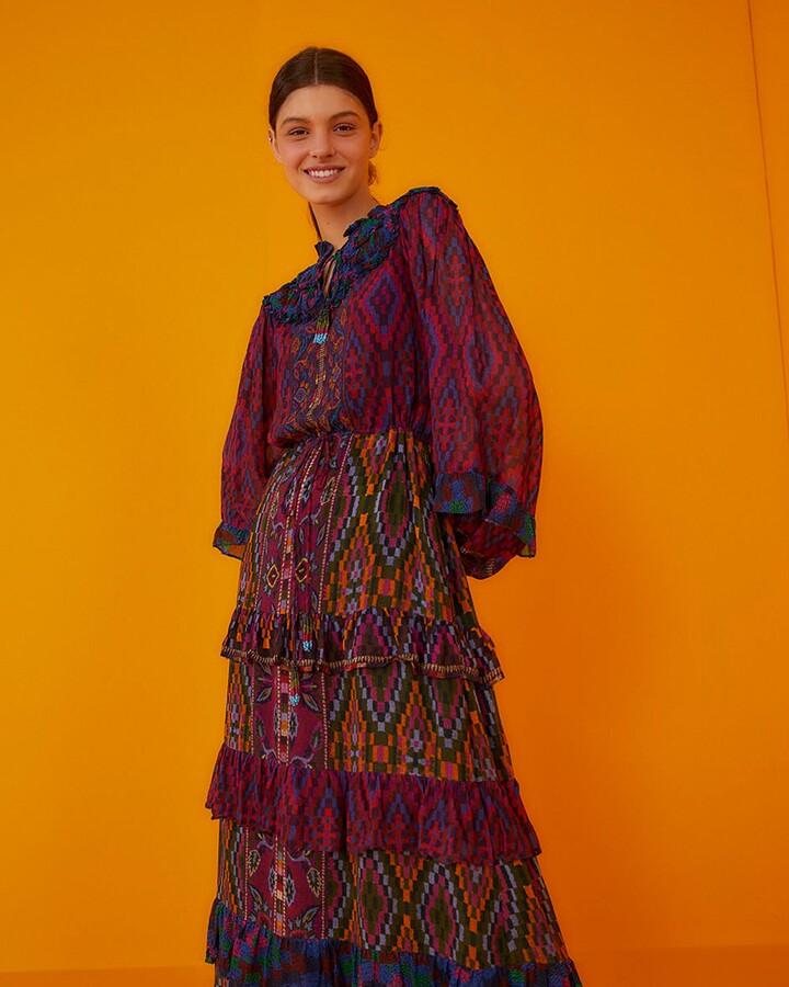 Farm Rio Mixed Tapestry Scarf Maxi Dress ShopStyle