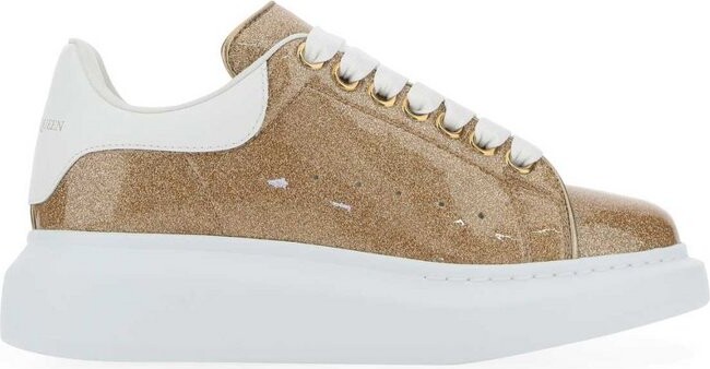 Alexander McQueen Court Larry Oversized Nappa Platform Trainer Sneaker Gold  37 | eBay