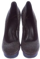 Thumbnail for your product : Brian Atwood Glitter Platform Pumps