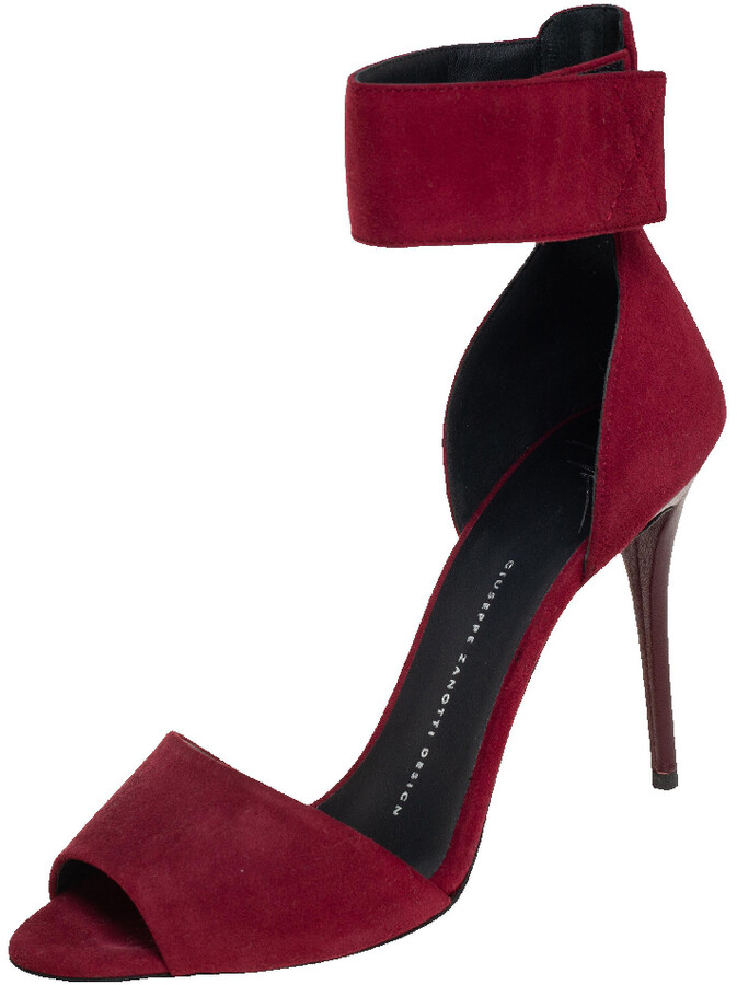 Giuseppe Zanotti Suede Women's Red Sandals | ShopStyle