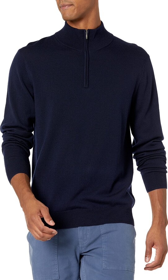 Goodthreads Men/'s Lightweight Merino Wool Quarter Zip Sweater Brand
