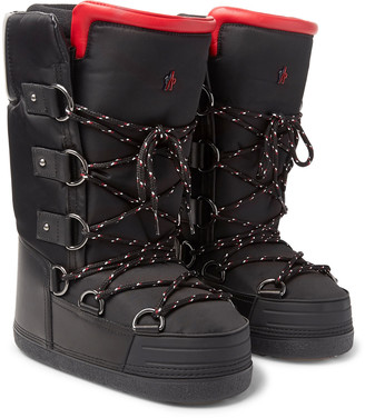 Moncler Grenoble Leather-Trimmed Shell Snow Boots