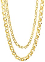 Thumbnail for your product : Sterling Forever Goldplated Bold Layered Rolo Chain Necklace