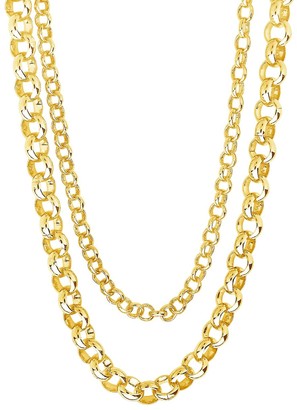 Sterling Forever Goldplated Bold Layered Rolo Chain Necklace