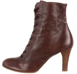 Marc Jacobs Leather Lace-Up Ankle Boots